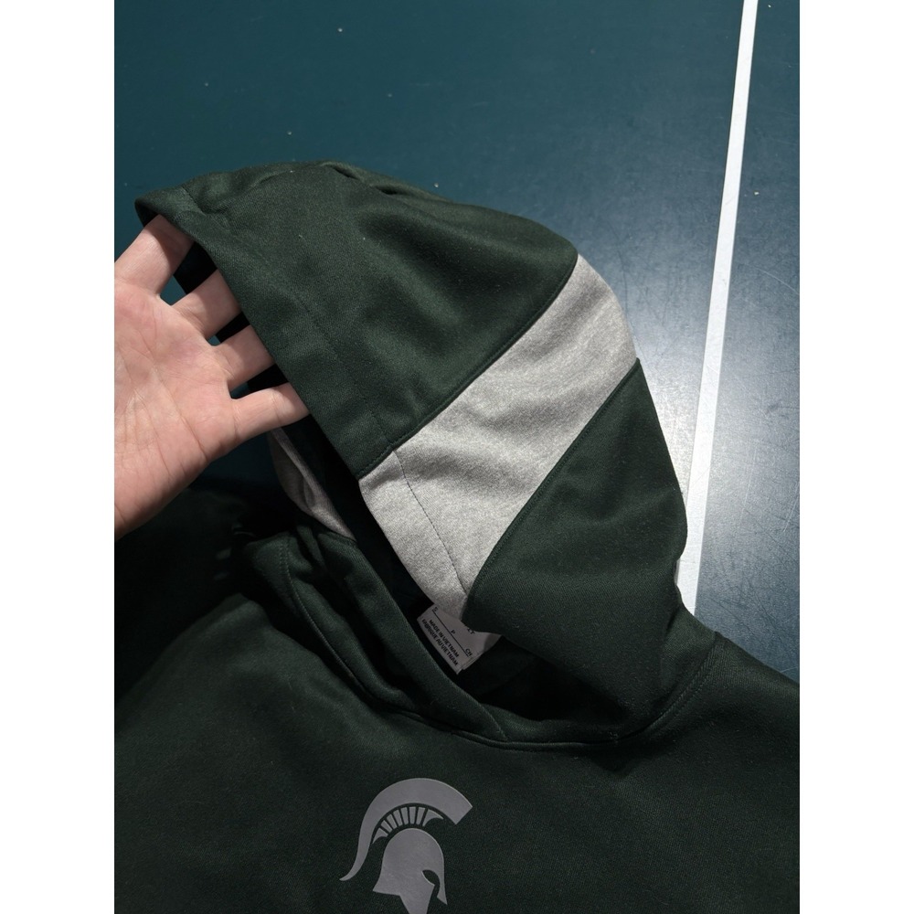 Nike Michigan State Spartans Hoodie Sweatshirt Men's Small Center Swoosh Green - Picture 4 of 9